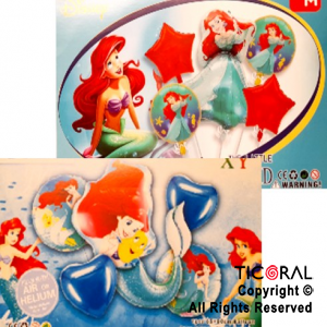 SET DE GLOBOS METALIZADO SIRENITA 5 UNIDADES X 1